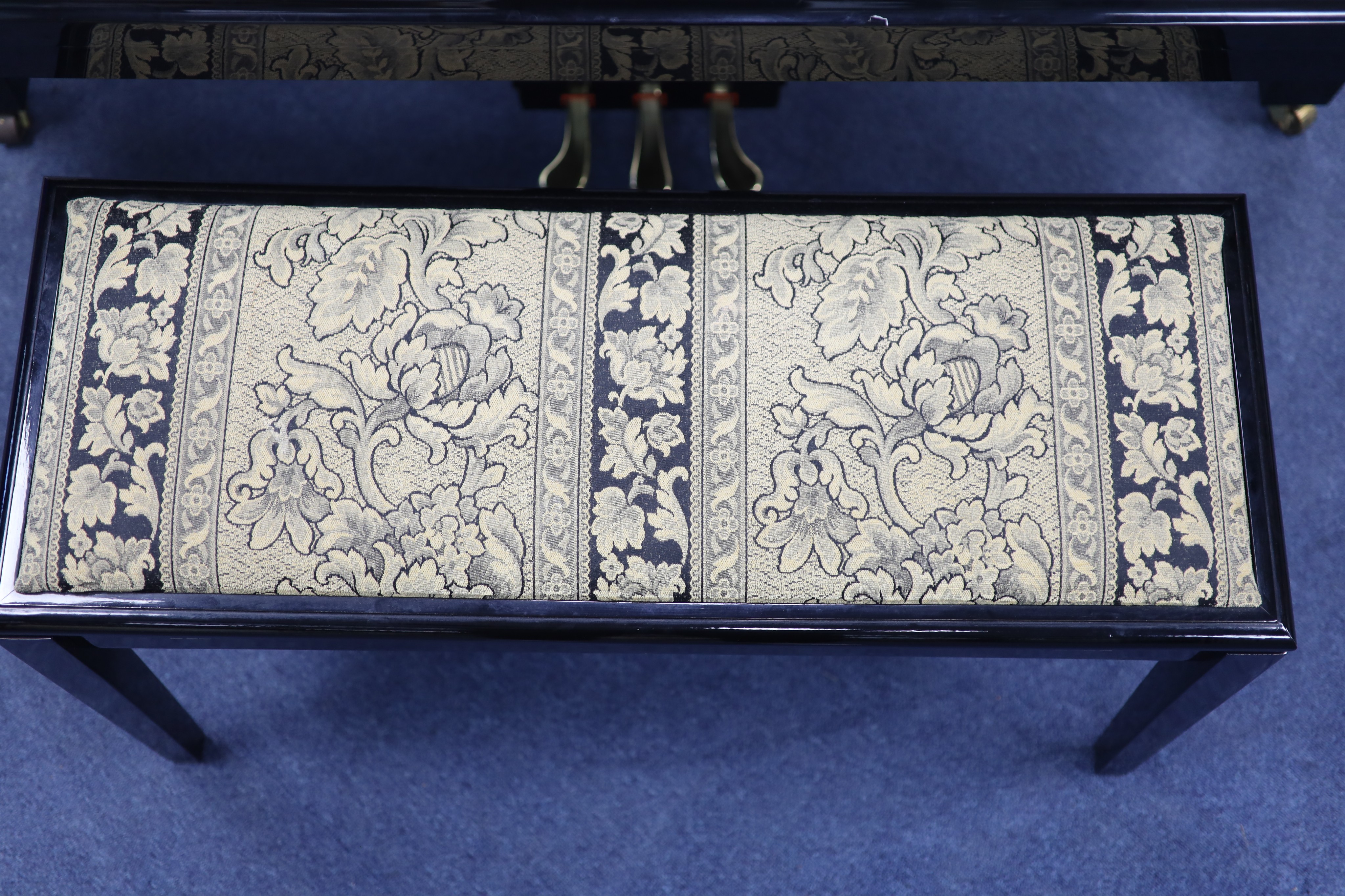 A Steinway & Sons Boston 156 ebonised boudoir grand piano H 102cm. W 146cm. D 150cm.